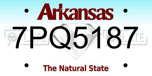 7PQ5187 Arkansas License Plate