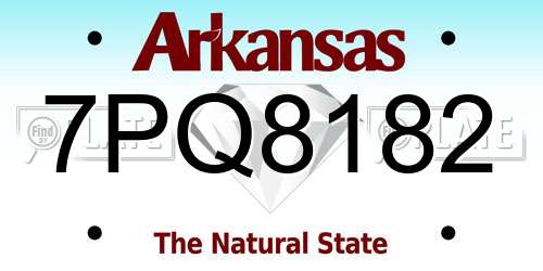 7PQ8182 Arkansas License Plate