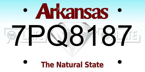 7PQ8187 Arkansas License Plate