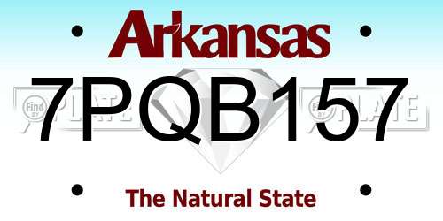 7PQB157 Arkansas License Plate
