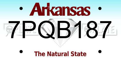 7PQB187 Arkansas License Plate