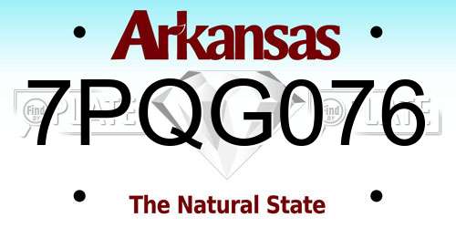 7PQG076 Arkansas License Plate