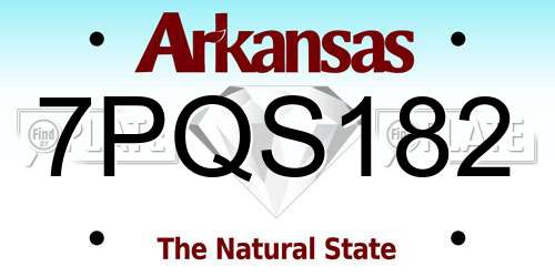 7PQS182 Arkansas License Plate