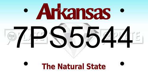 7PS5544 Arkansas License Plate