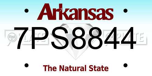 7PS8844 Arkansas License Plate