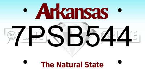 7PSB544 Arkansas License Plate
