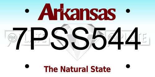 7PSS544 Arkansas License Plate