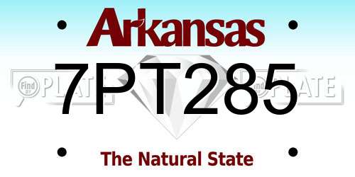 7PT285 Arkansas License Plate