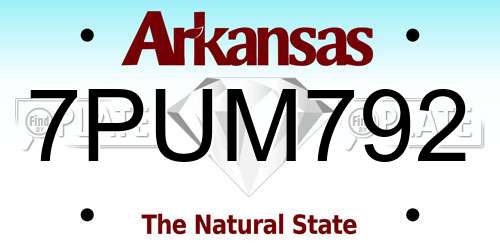 7PUM792 Arkansas License Plate