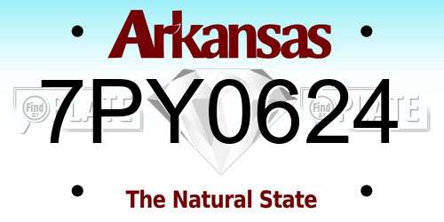 7PY0624 Arkansas License Plate