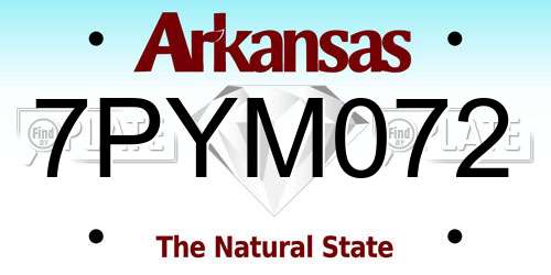7PYM072 Arkansas License Plate