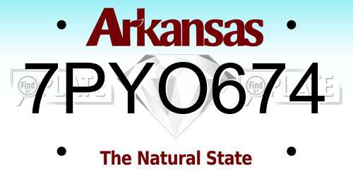 7PYO674 Arkansas License Plate