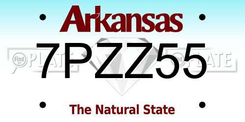 7PZZ55 Arkansas License Plate