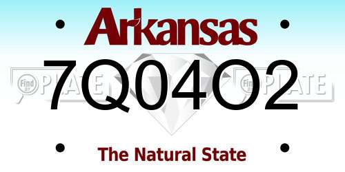 7Q04O2 Arkansas License Plate