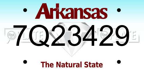 7Q23429 Arkansas License Plate