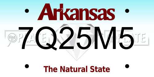7Q25M5 Arkansas License Plate