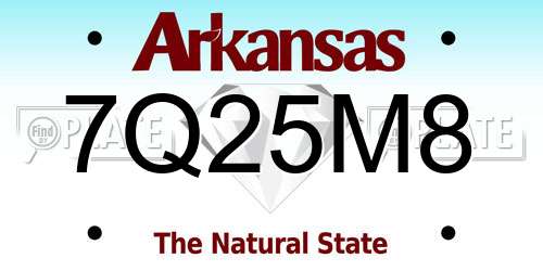 7Q25M8 Arkansas License Plate