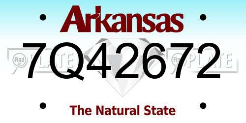 7Q42672 Arkansas License Plate