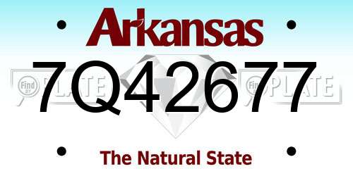 7Q42677 Arkansas License Plate