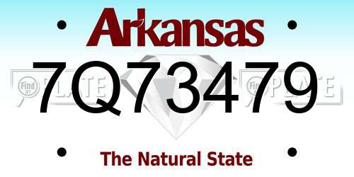 7Q73479 Arkansas License Plate