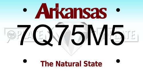 7Q75M5 Arkansas License Plate