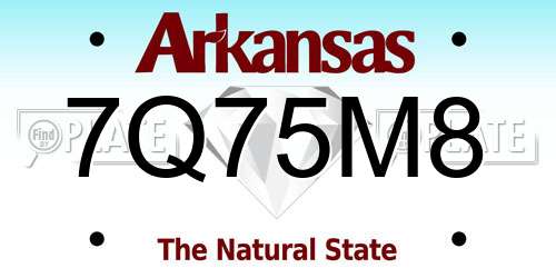 7Q75M8 Arkansas License Plate