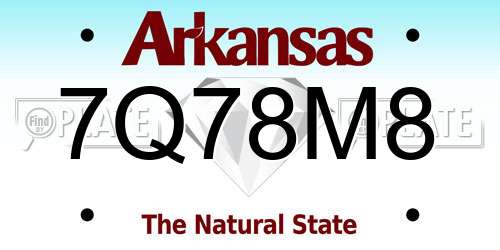 7Q78M8 Arkansas License Plate