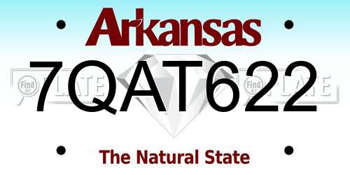 7QAT622 Arkansas License Plate
