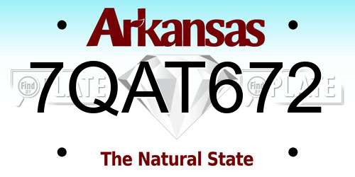 7QAT672 Arkansas License Plate