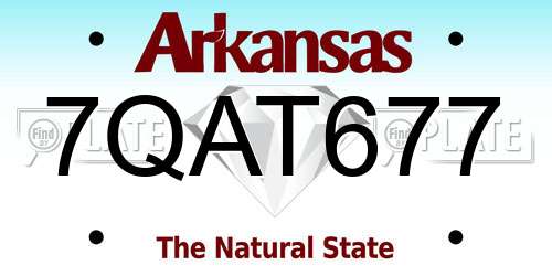 7QAT677 Arkansas License Plate
