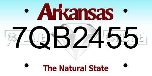 7QB2455 Arkansas License Plate