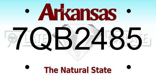 7QB2485 Arkansas License Plate