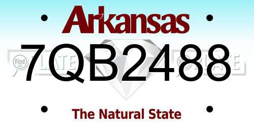 7QB2488 Arkansas License Plate