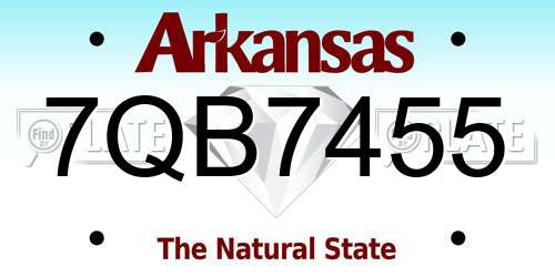7QB7455 Arkansas License Plate