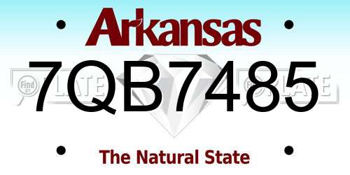 7QB7485 Arkansas License Plate