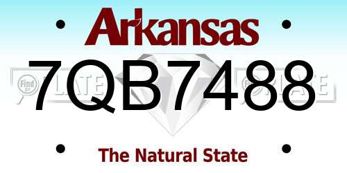 7QB7488 Arkansas License Plate