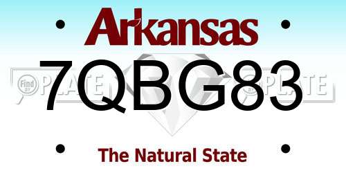 7QBG83 Arkansas License Plate