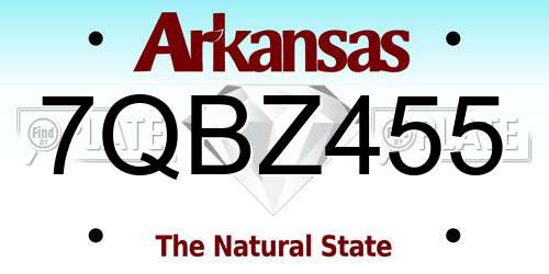 7QBZ455 Arkansas License Plate