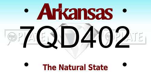7QD402 Arkansas License Plate