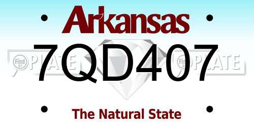 7QD407 Arkansas License Plate