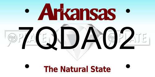 7QDA02 Arkansas License Plate