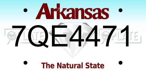 7QE4471 Arkansas License Plate