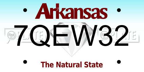 7QEW32 Arkansas License Plate