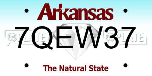 7QEW37 Arkansas License Plate
