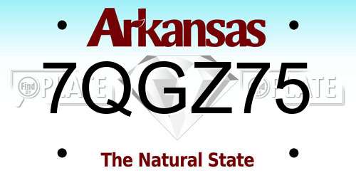 7QGZ75 Arkansas License Plate