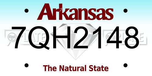 7QH2148 Arkansas License Plate