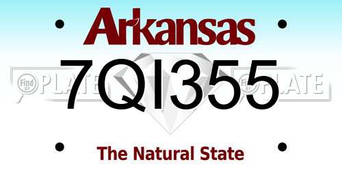 7QI355 Arkansas License Plate