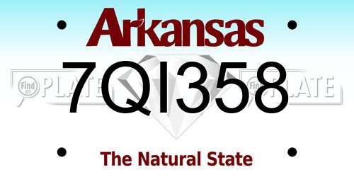 7QI358 Arkansas License Plate