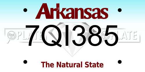 7QI385 Arkansas License Plate
