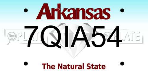 7QIA54 Arkansas License Plate